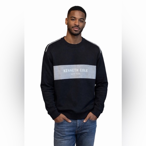 Kenneth Cole Other - Kenneth Cole Size Large Black Crewneck Sweatshirt with Reflective Chest Panel